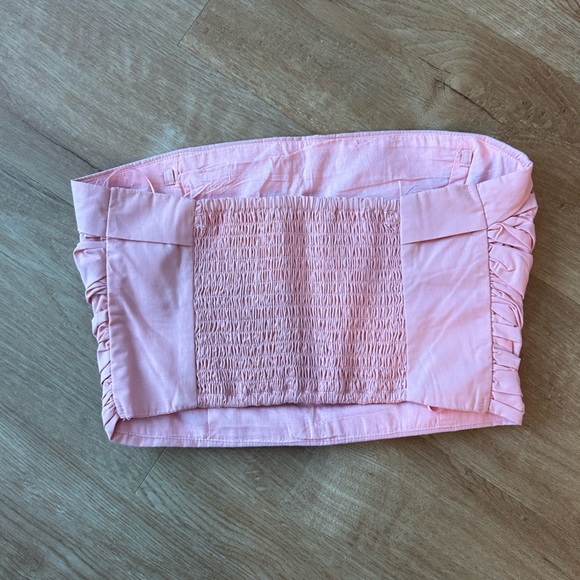 Abercrombie and Fitch Tiered Poplin Pink Tube Top - Picture 3 of 5